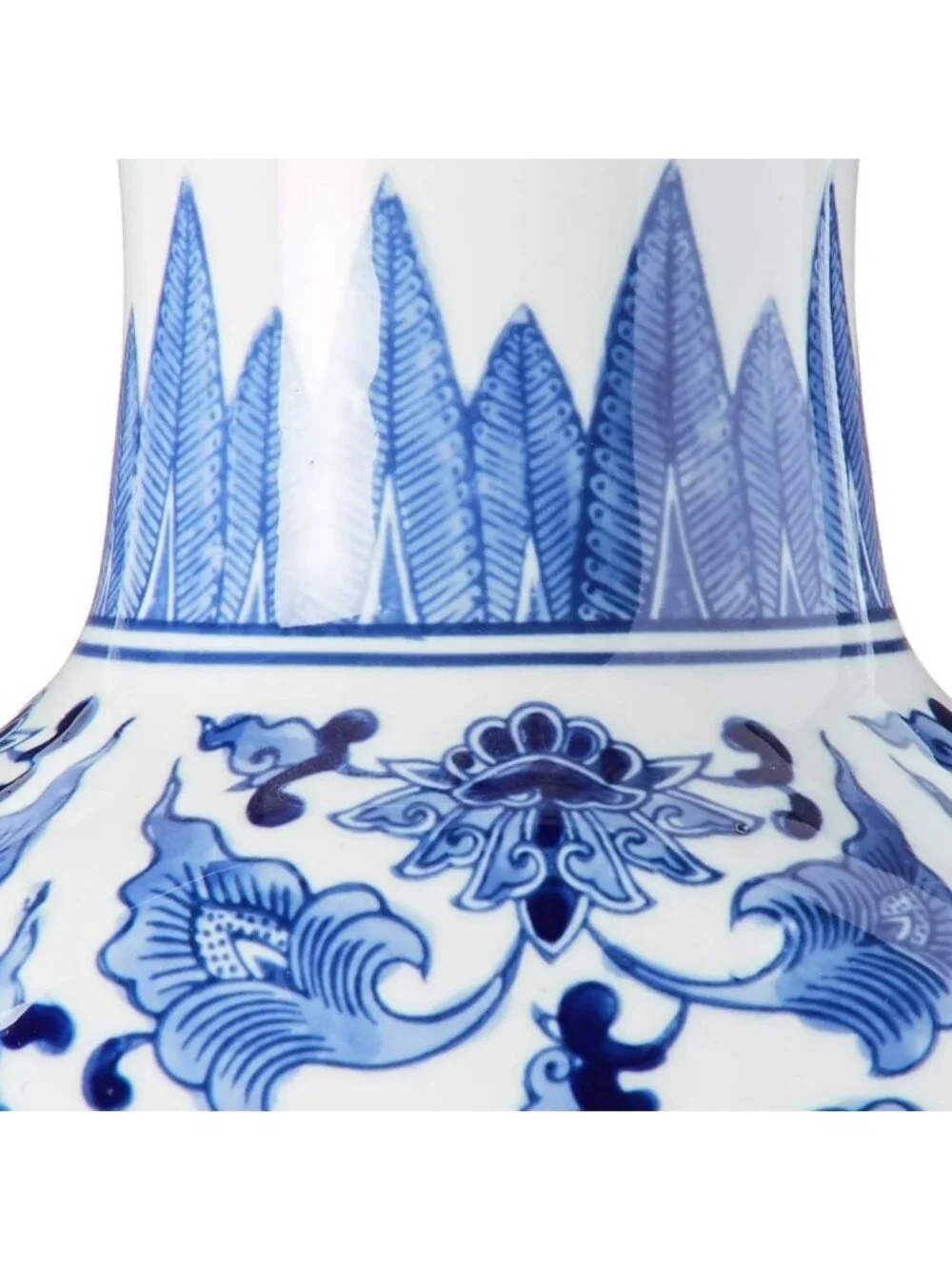 Elegant Blue and White Chinoiserie Porcelain Square Vase for Home Decor - 15299A